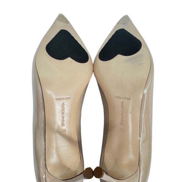 Marion Parke Classic Pump‎ 70 Powder Patent Nude Pointed Pump EU 38 - Picture 9 of 15
